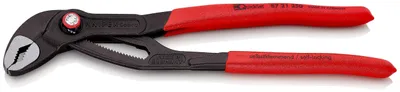 Produktbild von KNIPEX 87 21 250 SB Cobra® QuickSet Hightech-Wasserpumpenzange mit rutschhemmendem Kunststoff überzogen grau atramentiert 250 mm (SB-Karte/Blister)