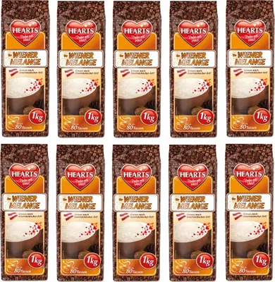 Produktbild von HEARTS Cappuccino Wiener Melange 40 x 1kg - Intensives Aroma, Milchig & Cremig