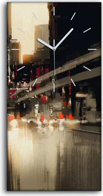 Produktbild von Küche Wohnzimmer Wand Leinwand Uhr 30x60 Wandkunst moderne Stadt Straße Autos - weiße Hände