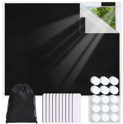 Produktbild von Verdusternde Rolgardine für Dachfenster - ohne Bohren - 200 x 150 cm, schwarz, leicht zu montieren
