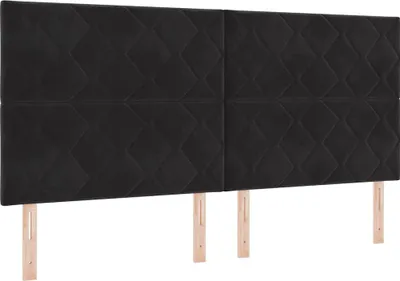 Zdjęcie produktu dla vidaXL Zagłówek LED czarny 200 cm aksamit