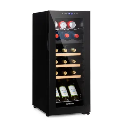 Produktbild von Klarstein Bovella 18 Duo+ Zweizonen-Weinkühlschrank 50l 18 Fl. Glastür