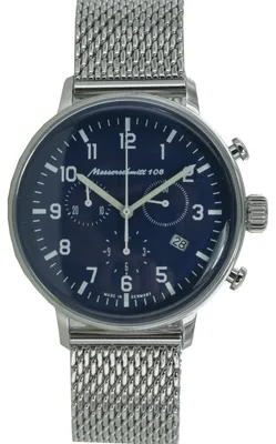 Produktbild von Aristo Herren Messerschmitt Uhr Chrono Fliegeruhr ME108-80M Milanaiseband