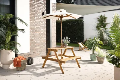 Produktbild von Kindersitzgruppe Mia mit Sonnenschirm holz