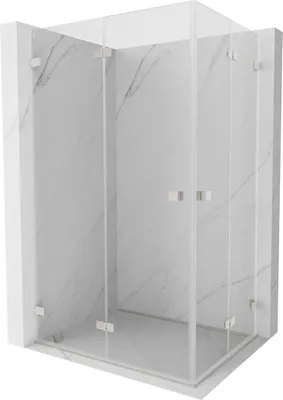 Image de Mexen Lunar-F Duo cabine de douche pliante 90 x 70 cm, transparent, nickel brossé - 836-090L-070P-97-00