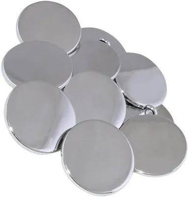 Immagine prodotto di Bottoni in metallo 23 mm argento, 10 pezzi, da cucire