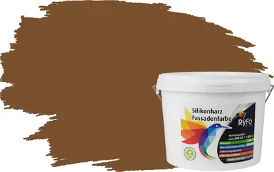 Produktbild von RyFo Colors Silikonharz Fassadenfarbe Lotuseffekt Trend Kaffeebraun 3l  - bunte Fassadenfarbe, weitere Braun Farbtöne und Größen erhältlich, Deckkraft Klasse 1