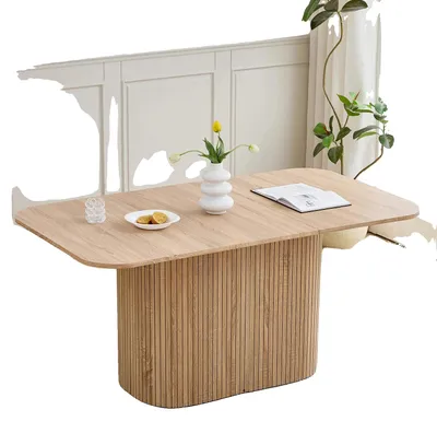 Immagine prodotto di Tavolo da pranzo, design moderno, adatto per 4-6 persone, colore legno chiaro