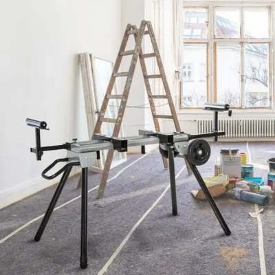 Image de Support pour scie circulaire - Support pour scie - Table de travail - Support pour scie à onglets - Support pour scie - Réglable jusqu'à 245 cm