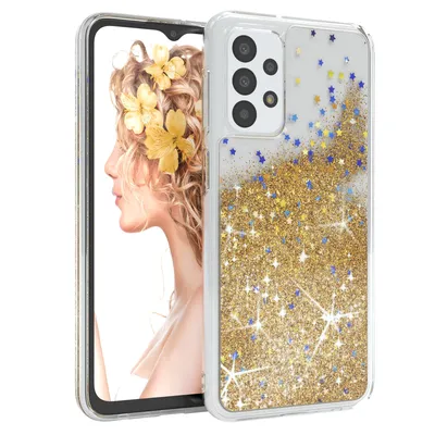 Produktbild von EAZY CASE - Glitzer Hülle kompatibel mit  Samsung Galaxy A23 5G Glitzer Schutzhülle, Soft Case, Backcover Transparent mit Motiv