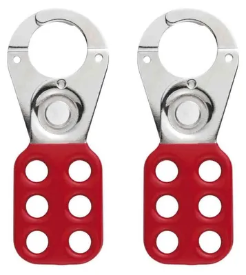 Productafbeelding van Vergrendelingshaken, set van 2 stuks, 25 mm openingsafstand, rood, roestvrij staal