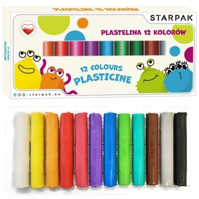 Produktbild von Starpak Monster Runde Knete 12 Intensive Farben