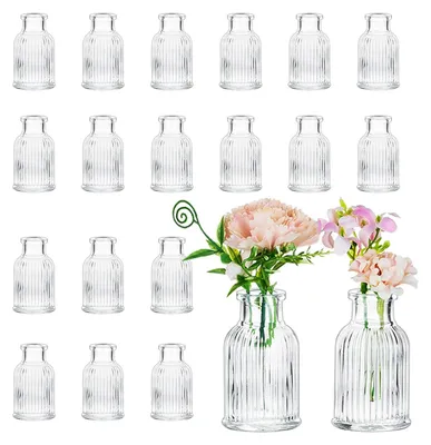 Immagine prodotto di Omgoods - Set di 20 mini vasi in vetro per decorazioni floreali