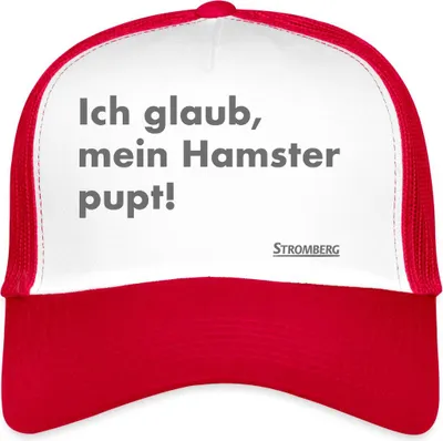 Produktbild von Spreadshirt Stromberg Zitat Ich Glaub, Mein Hamster Pupt Trucker Cap, One size, Weiß/Rot
