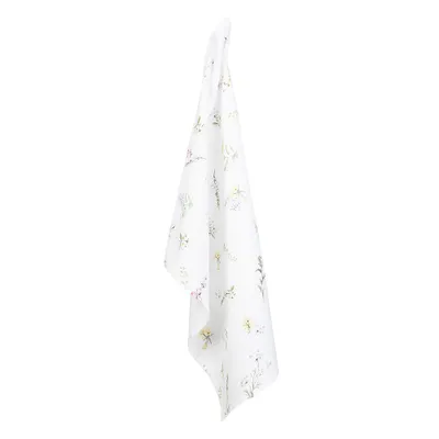 Produktbild von Clayre & Eef Geschirrtuch 50x70 cm Weiß Grün Baumwolle Blumen