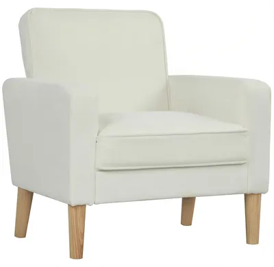 Image de Fauteuil - Fauteuil à accoudoirs - Fauteuil relax - Fauteuil - Revêtement crème - Dossier réglable