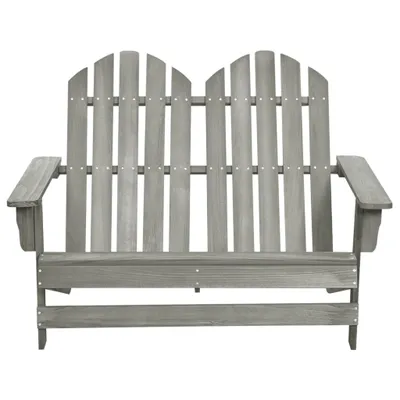 Image de vidaXL Banc de jardin Adirondack 2 places en bois massif de sapin gris