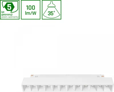 Obrázok produktu pre Smarte LED lištová svietidlo Grid M, 48V, 17W – biela, 330mm, UGR < 19, nastaviteľná farba svetla a stmievanie, Zigbee/Hue
