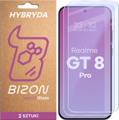 Produktbild von 2x Flexibles Hybridglas für Realme GT 8 Pro, Bizon Glass Mule Duo