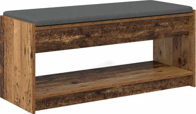 Obrázok produktu pre vidaXL Lavica do predsiene s vankúšmi a poličkou z regenerovaného dreva 103 x 38 x 45 cm