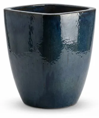 Produktbild von Provencelia Keramik Pflanzkübel Vauban Marine, Ø18 x H21 cm, frostbeständig, handgefertigt, glasiert, Outdoor, Terrasse, winterfest