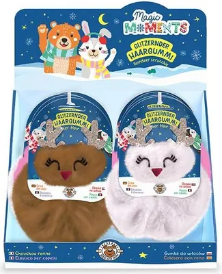 Obrázek produktu pro Gumička do vlasů Magic Moments, série "Snow Friends", motiv sob, cca 14,5 cm, dostupné v různých barvách