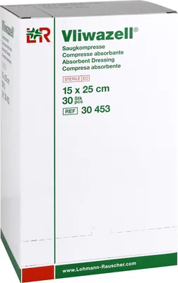 Obrázek produktu pro Vliwazell absorpční obklady 15x25 cm sterilní 30 ks