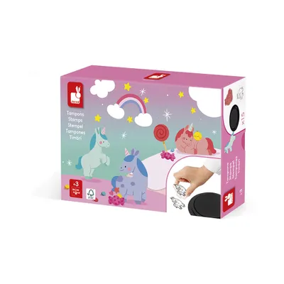 Produktbild von Janod Stempelset Einhorn - kreative Schaumstoffstempel für Kinder