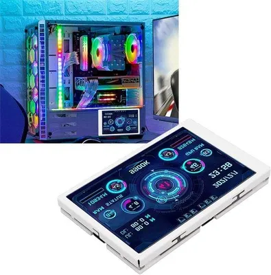 Obrázok produktu pre 35-palcový IPS USB minidisplej AIDA64 na monitorovanie teploty počítača, prenosný monitor údajov o procesore s ochranou zraku, rozlíšenie 320 x 480 (biely) – monitor teploty pre počítač.