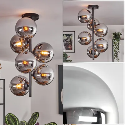 Produktbild von Fossobiubo Deckenlampe aus Metall/Glas in Schwarz/Chromfarben
