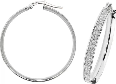 Produktbild von 9 Karat (375) Weißgold Damen - Creolen / Ohrringe - 30mm; TRS16042MM30