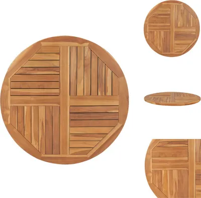 Immagine prodotto di vidaXL Piano da tavolo in legno massiccio teak rotondo 2,5 cm 90 cm - Piani da tavolo