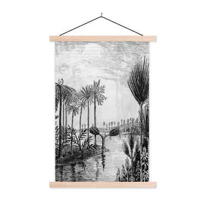 Produktbild von MuchoWow® Textilposter Pflanzen - Natur - Design 60x90 cm mit holzfarbenen Rahmen - Textil