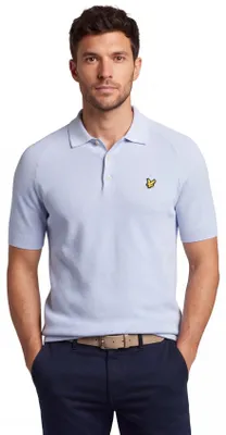 Produktbild von Lyle & Scott Leinenmischung Strick-Poloshirt hellblau