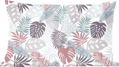 Produktbild von MuchoWow® Zierkissen Sofakissen Wohnzimmer Dekokissen 60x40 cm Blätter - Dschungel - Pastell - Tropisch - Kopfkissen - Polster mit Foto