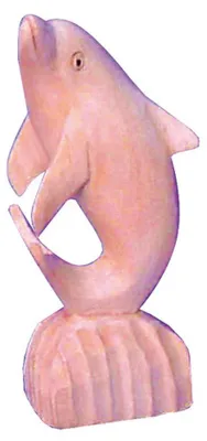 Produktbild von Standdelphin Holz natur 10cm