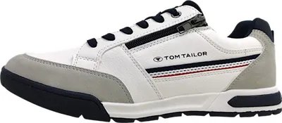 Immagine prodotto di Scarpe da uomo Tom Tailor, modello sportivo con lacci, colore bianco, ideali per il tempo libero