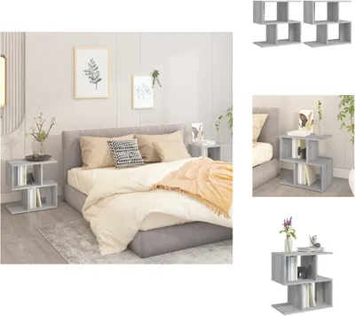Immagine prodotto di vidaXL Comodini 2 pz. Grigio Sonoma 50x30x51,5 cm Materiale a base di legno - Comodini