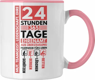 Produktbild von Trendation - Freiwillige Feuerwehr Tasse geschenk Feuerwehrmann (Rosa)