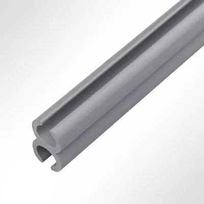 Produktbild von Lysel® Doppelkederschiene Doppelkederleiste Kunststoff Grau für Keder 5,0-8,0mm Länge 2m