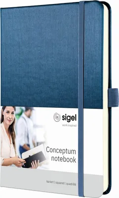 Produktbild von Notizbuch Conceptum ca. A5 194 S. Hardcover kariert 80g blue metallic Packung mit 3 Stück