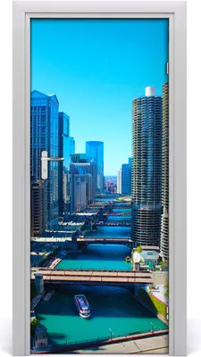 Produktbild von Tulup Türaufkleber 85x205 cm Dekorative Aufkleber Selbstklebend Wasserdichte Tapete Abnehmbar Schlafzimmer Wohnzimmer Wohnkultur - Klebstoff Chicago River