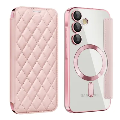 Produktbild von Für Samsung Galaxy A55 360 Grad Full Body Magsafe RFID Anti Datenklau Kunst Leder Hülle Tasche Smart Cover
