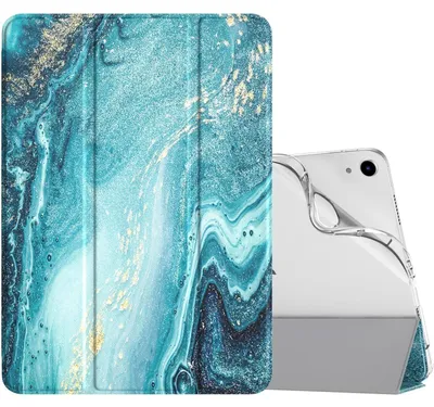 Immagine prodotto di Custodia per iPad Air da 11 pollici (M3/M2) 2025/2024, iPad Air 5/4 2022/2020, sottile, retro opaco traslucido, supporto integrato, compatibile con la ricarica Apple Pencil