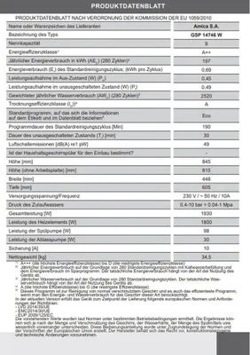 Produktbild von Amica Geschirrspüler, GSP 14746 W - Stand-Geschirrspüler, 45cm, unterbaufähig, weiß, Energielasse
