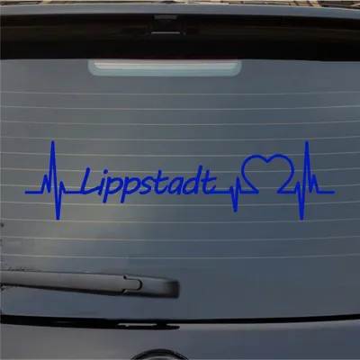 Produktbild von Heckscheibenaufkleber Lippstadt Herzschlag Puls Stadt Liebe 55x20 cm Dunkelblau Auto Aufkleber Sticker