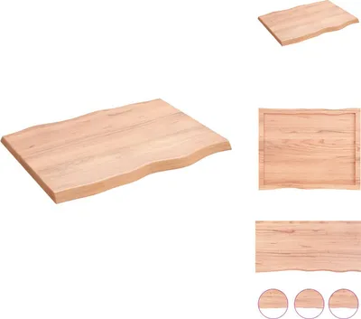 Produktbild von vidaXL Tischplatte 80x60x(2-4) cm Massivholz Behandelt Baumkante -  Tischplatten