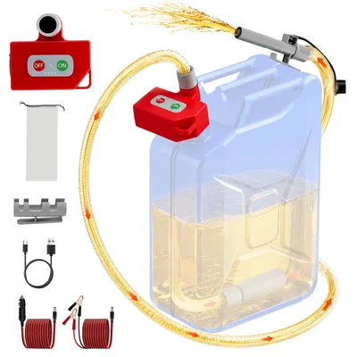 Zdjęcie produktu dla Elektryczna pompa paliwowa z automatycznym wyłącznikiem, wydajność 6,5 l/min, ładowalna pompa do oleju napędowego z akumulatorem o pojemności 2000 mAh