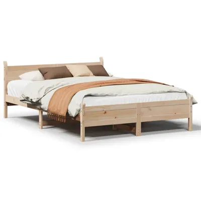 Produktbild von vidaXL Massivholzbett ohne Matratze 135x190 cm Kiefernholz