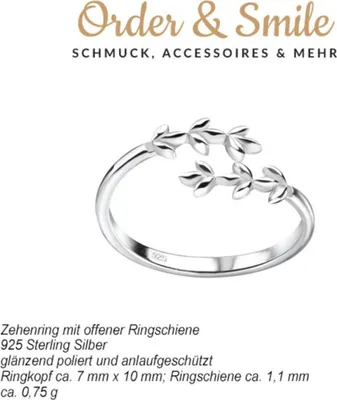 Produktbild von Zehenring Zweig: Zehring Silber 925